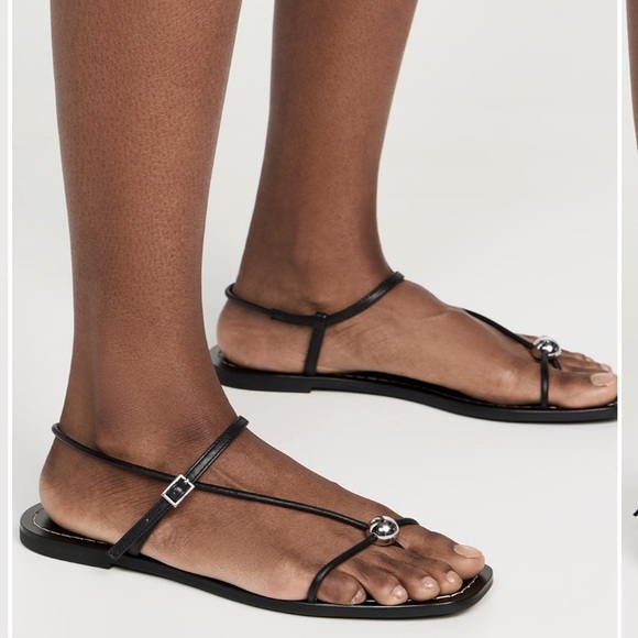 Loeffler Randal Lara Black Strappy Sandal - Picture 2 of 6